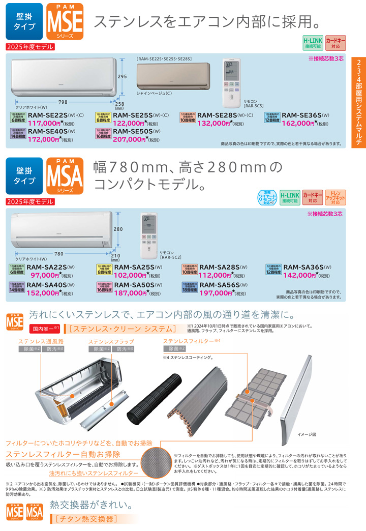 日立 ハウジングエアコン RAM-SA22S-W