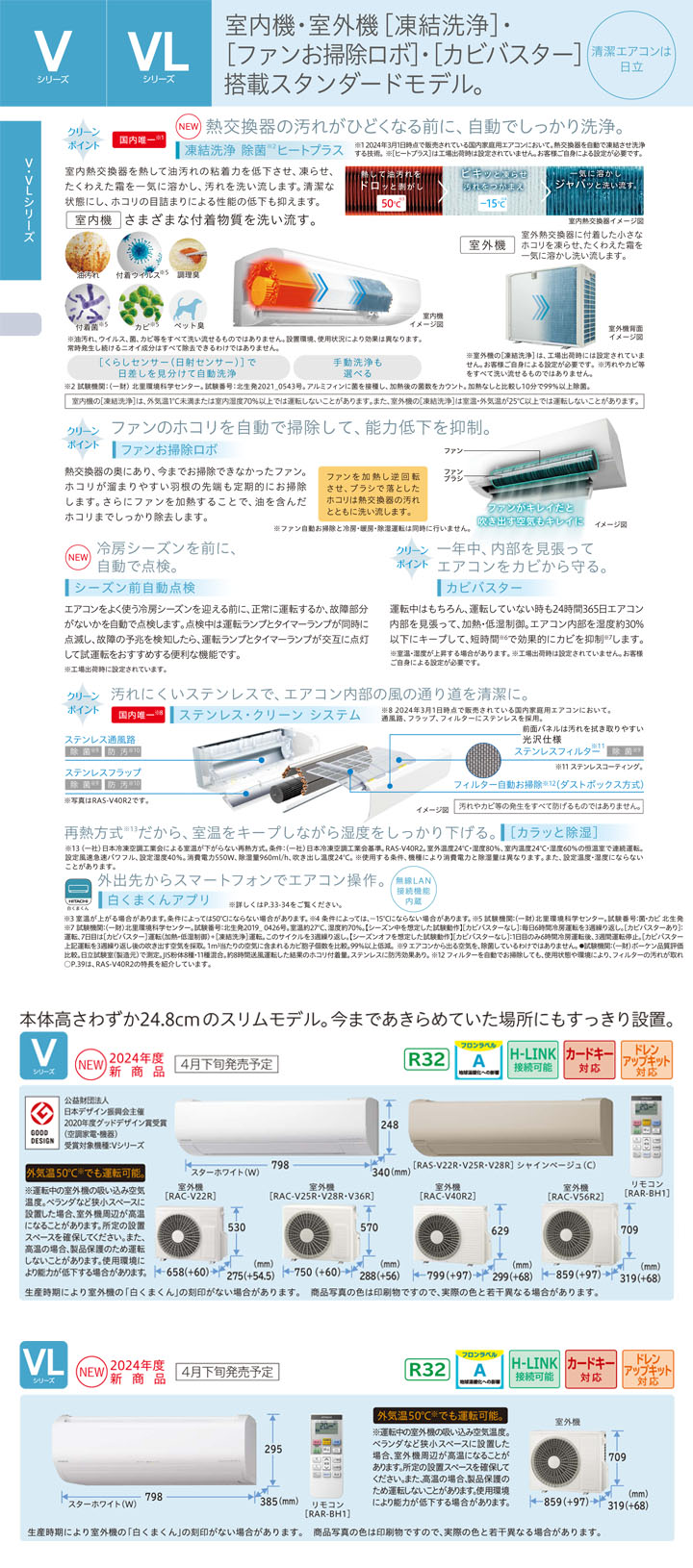 日立 ルームエアコン RAS-V22R-C
